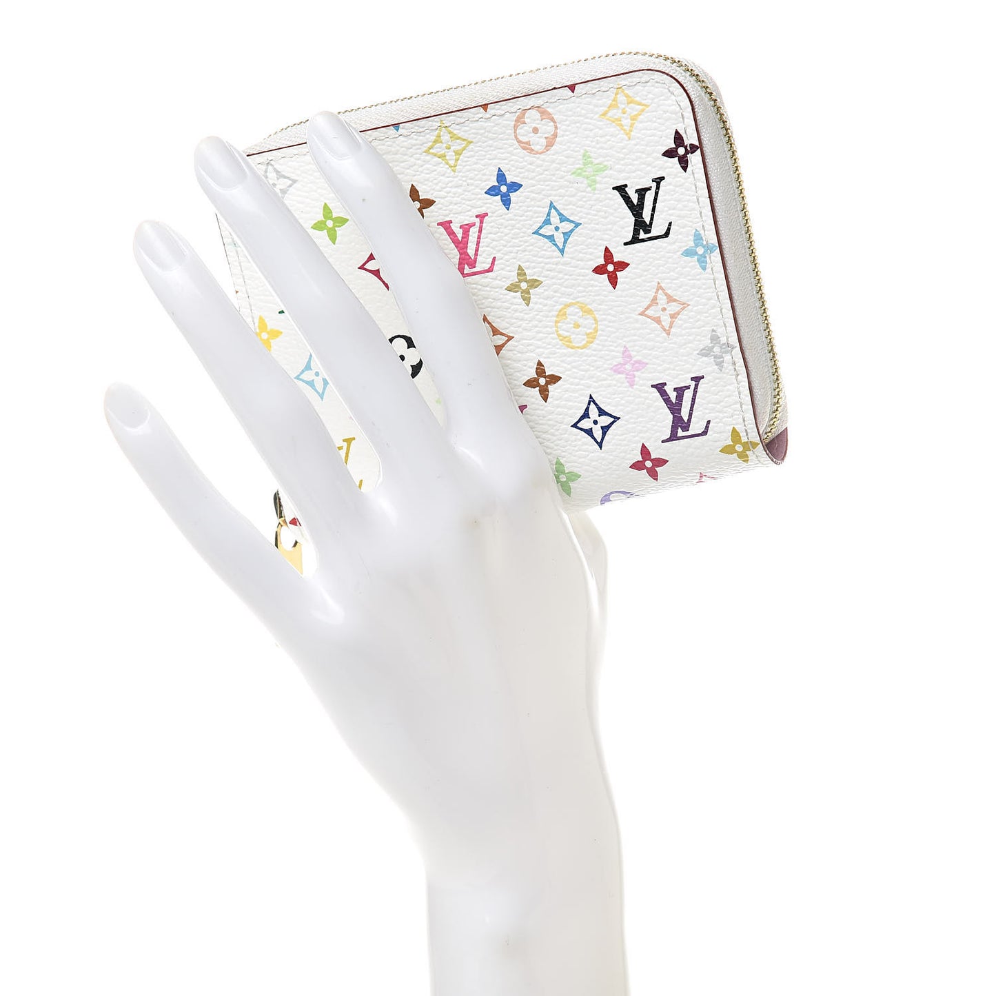 Monogram Multicolor Zippy Coin Purse Wallet White Litchi