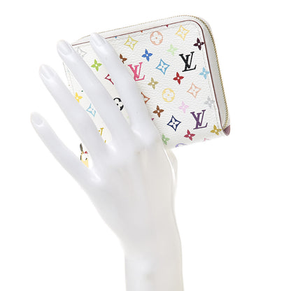 Louis Vuitton Monogram Multicolor Zippy Coin Purse Wallet White Litchi 2 of 8