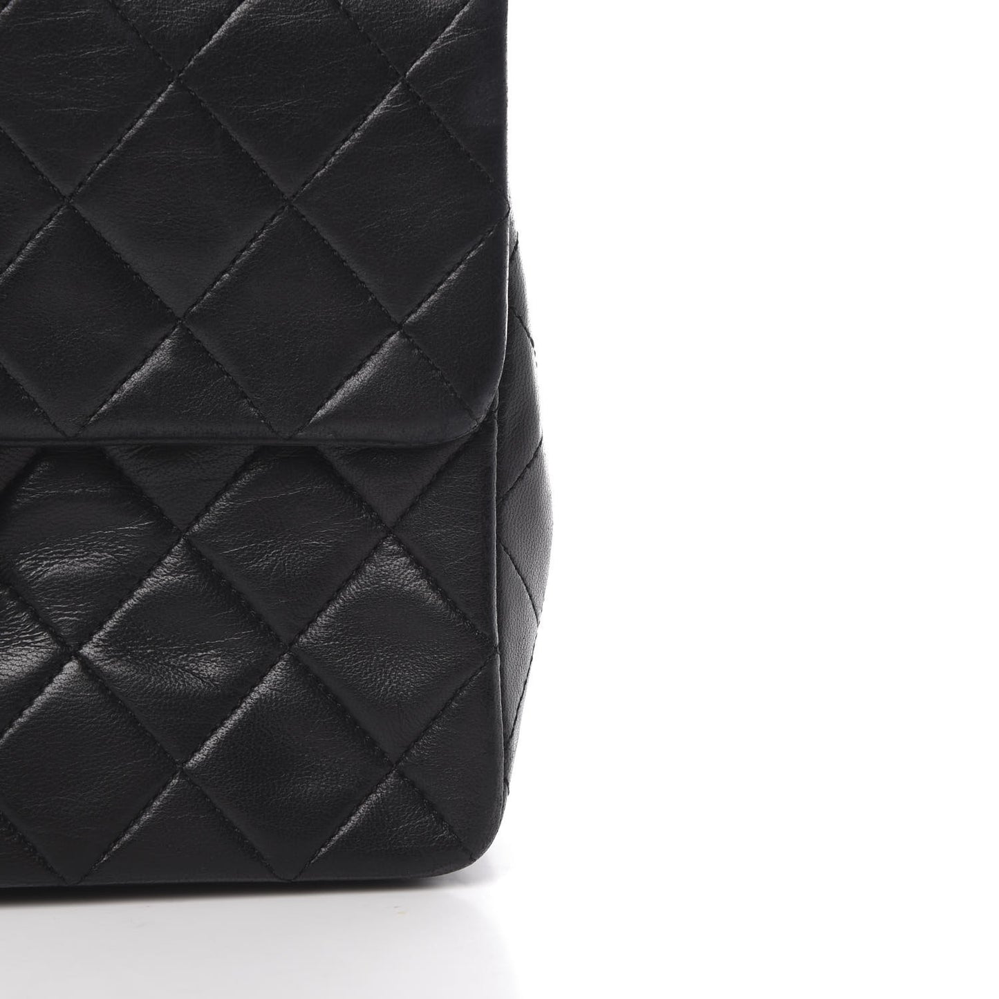 Lambskin Quilted Mini Square Flap Black