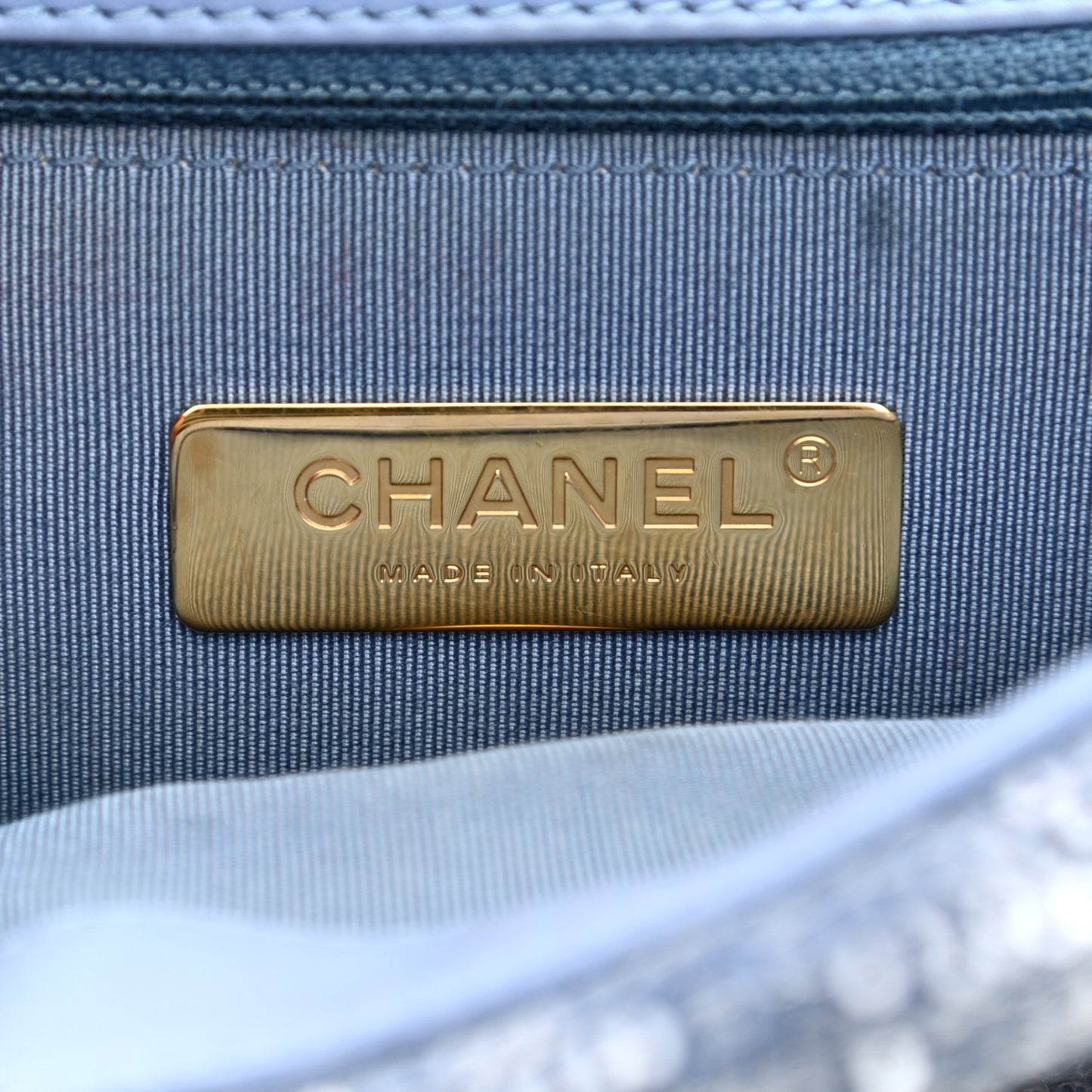 Sequin Quilted Medium Chanel 19 Flap Light Blue