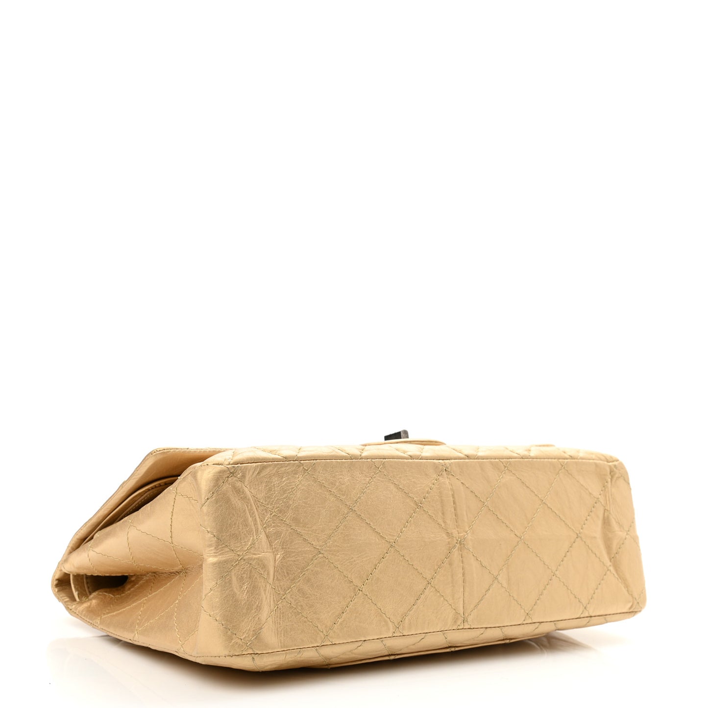 Metallic Aged Calfskin Quilted 2.55 Reissue 227 Flap Gold
