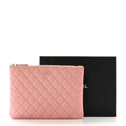 Chanel Iridescent Caviar Quilted Medium Cosmetic Case Rose Pink 11 of 11