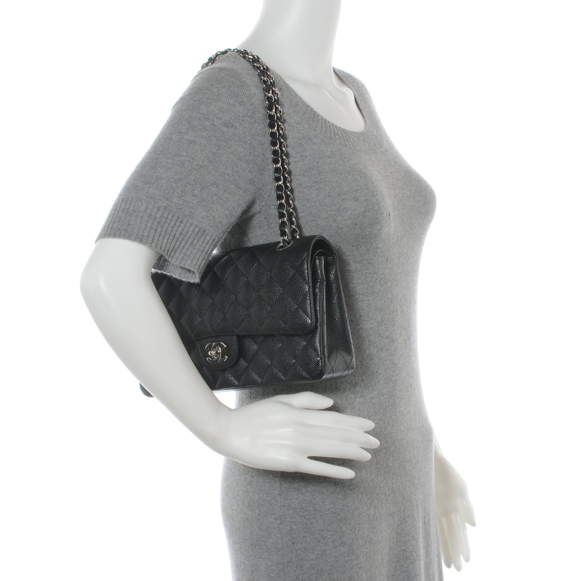 Chanel Caviar Quilted Medium Double Flap Black 2 of 11
