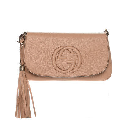 Gucci Pebbled Calfskin Medium Soho Flap Crossbody Camelia 1 of 6
