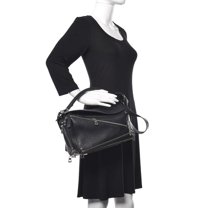 Loewe Calfskin Zipper Puzzle Bag Black 3 of 17