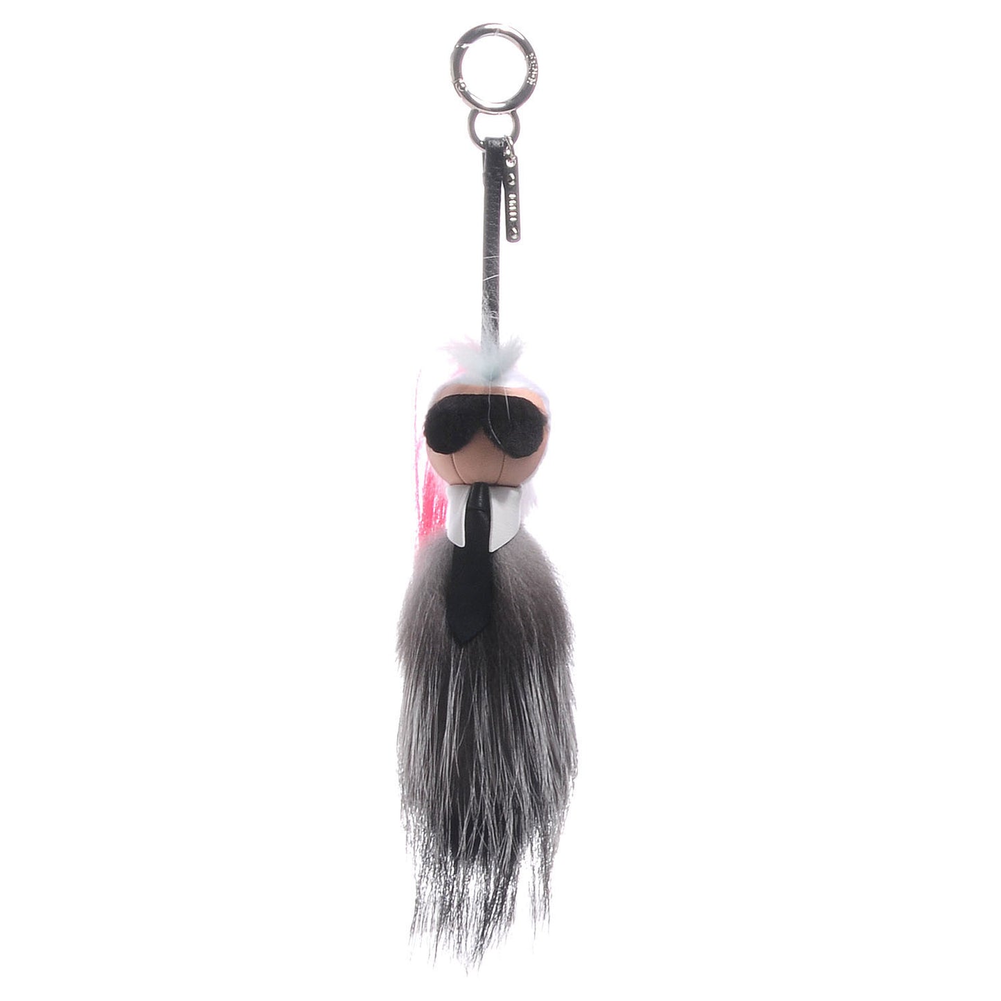 Mink Fox Goat Fur Mini Karlito Bag Charm Pink