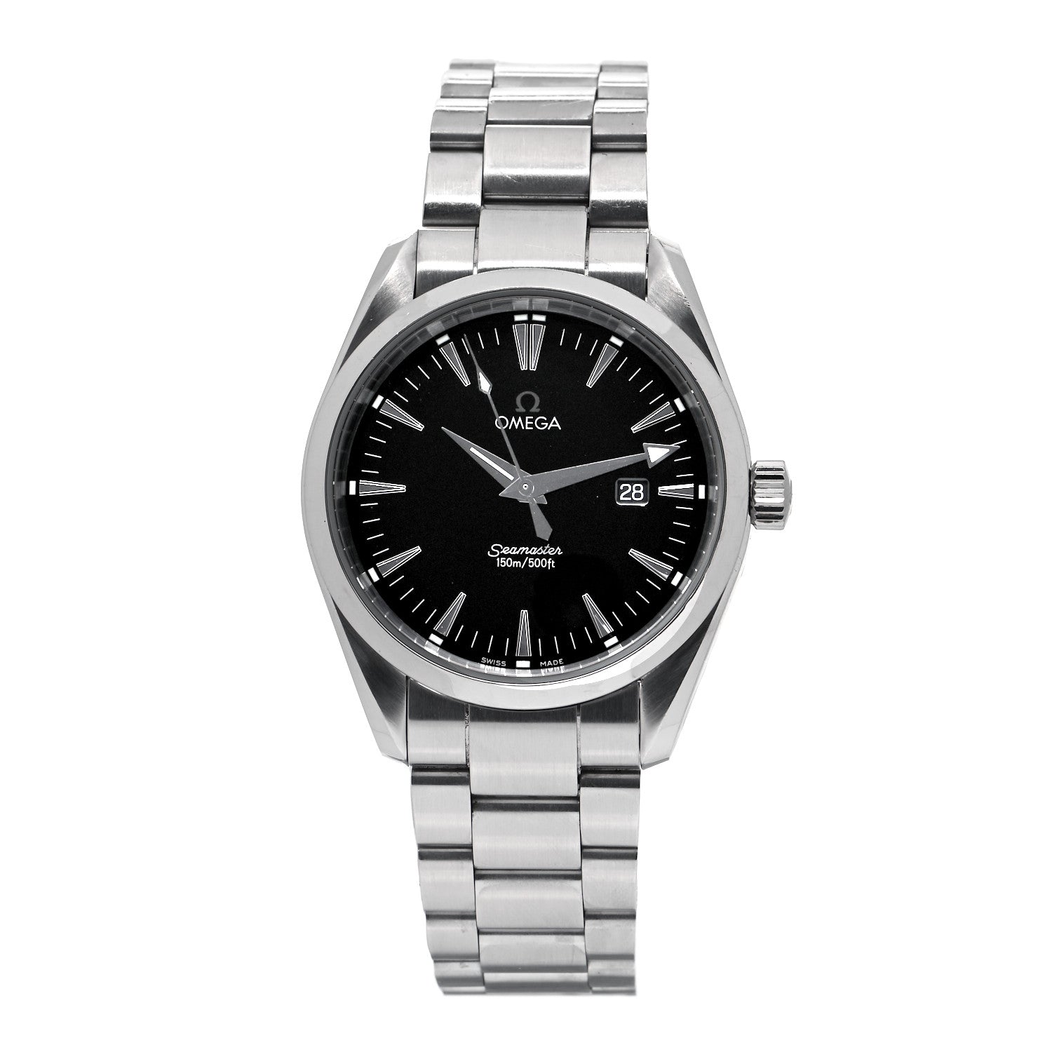 Omega Stainless Steel 39mm Seamaster Aqua Terra Quartz Watch Black 2517.50 1 of 6