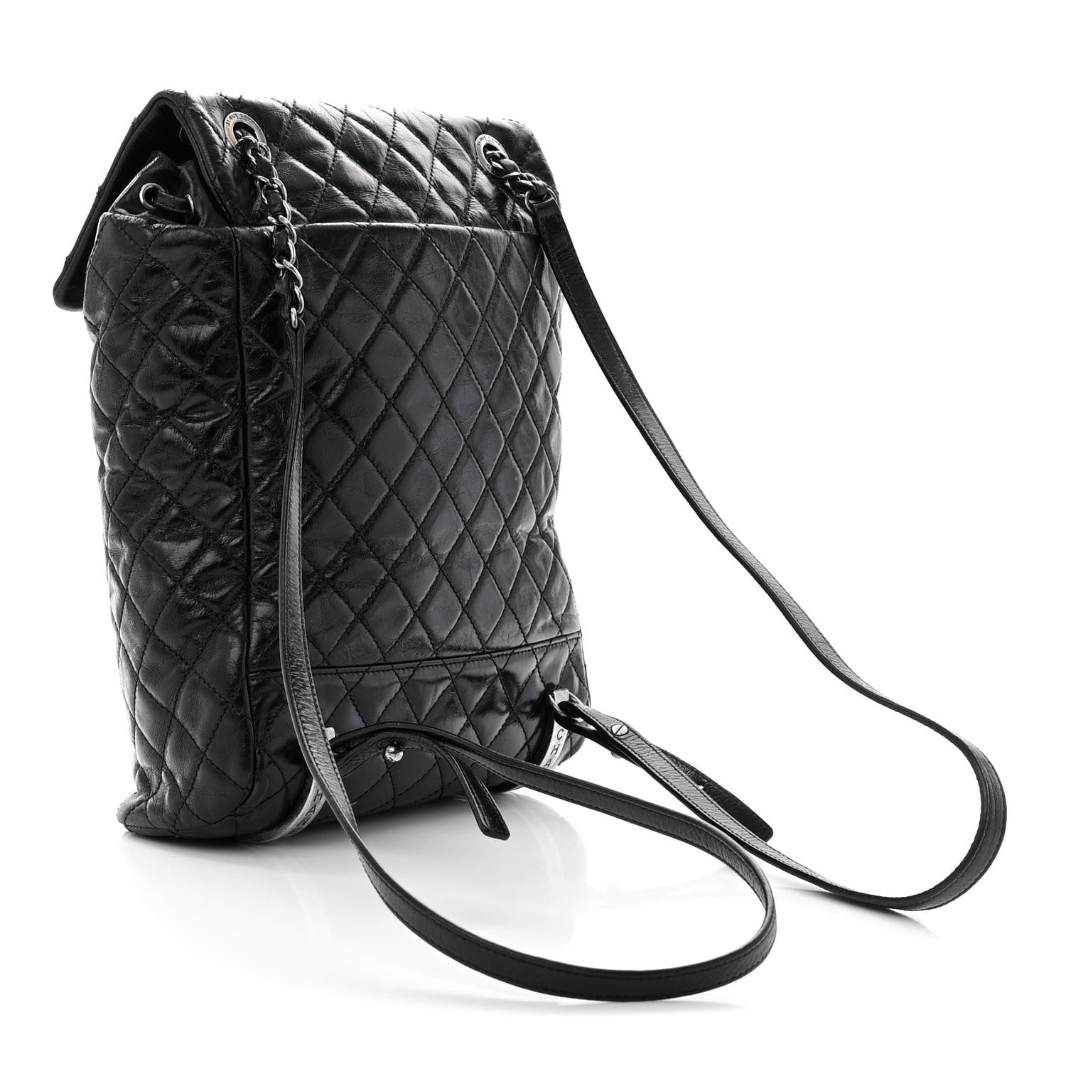 Chanel Glazed Calfskin Quilted Large Salzburg Backpack Black 4 of 12