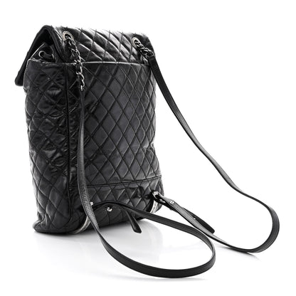 Chanel Glazed Calfskin Quilted Large Salzburg Backpack Black 4 of 12