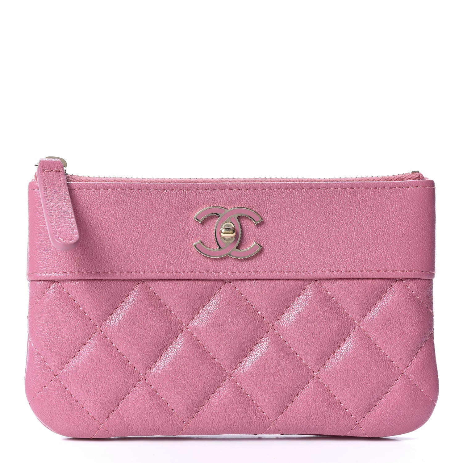 Chanel Sheepskin Quilted Small Vintage Mademoiselle Cosmetic Case Dark Pink 1 of 8