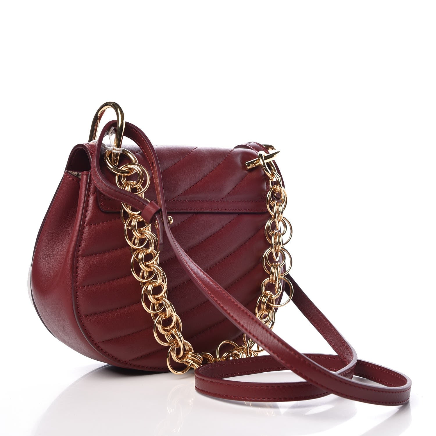 Chloe Calfskin Quilted Mini Drew Bijou Shoulder Bag Dahlia Red 3 of 7