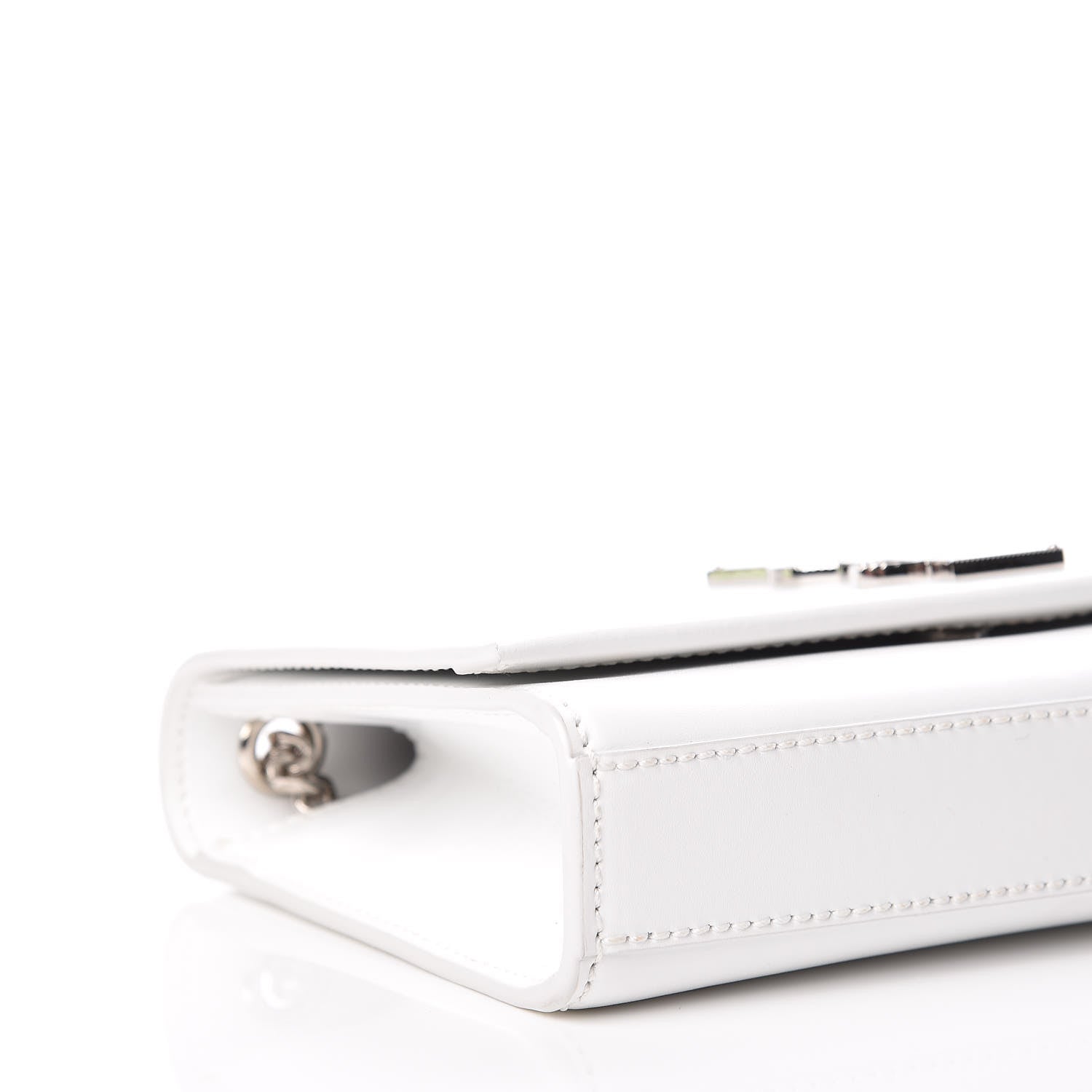 Saint Laurent Smooth Calfskin Small Monogram Kate Satchel Optical White 5 of 9