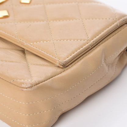 Chanel Lambskin Quilted Small Single Flap Beige 13 of 19