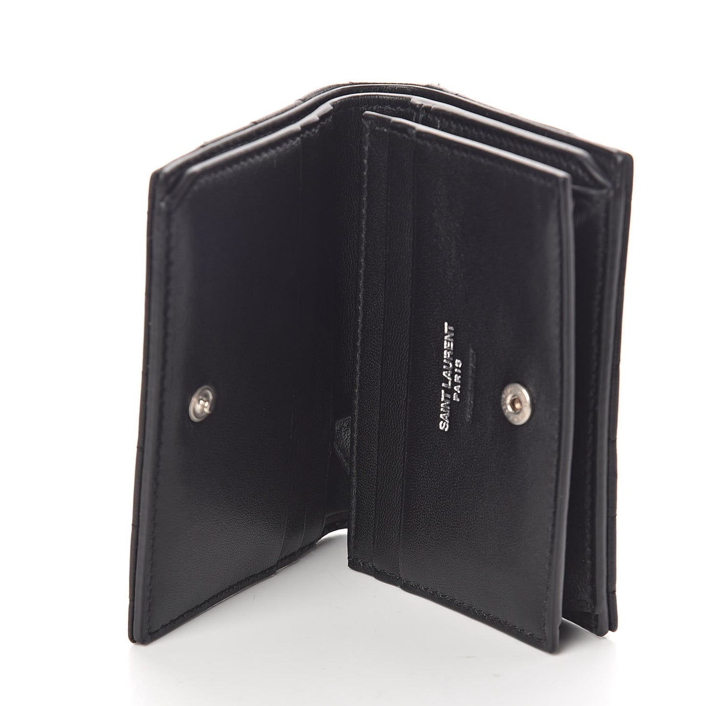 Lambskin Y Quilted Monogram Loulou Flap Wallet Black
