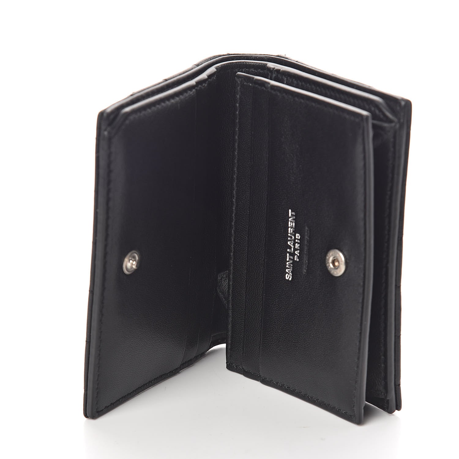 Saint Laurent Lambskin Y Quilted Monogram Loulou Flap Wallet Black 5 of 6