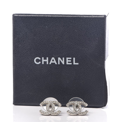 Chanel Crystal CC Earrings Silver 4 of 4
