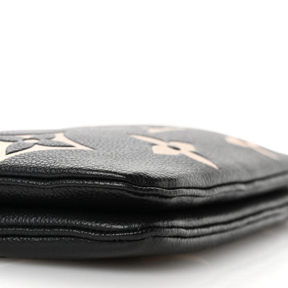 Louis Vuitton Empreinte Monogram Giant Double Zip Pochette Black Cream 8 of 9