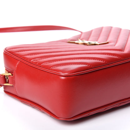 Saint Laurent Calfskin Matelasse Monogram Lou Camera Bag Eros Red 9 of 10