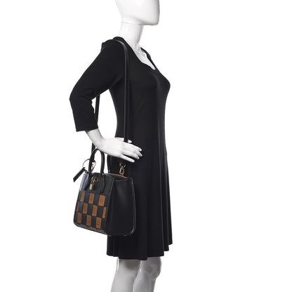 Louis Vuitton Calfskin Monogram Damier Tressage City Steamer PM Black 2 of 9