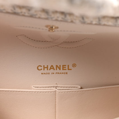 Chanel Tweed Patchwork Medium Double Flap White 6 of 10