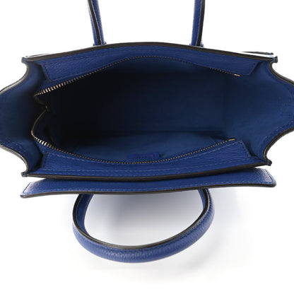 Celine Drummed Calfskin Nano Luggage Indigo 4 of 4