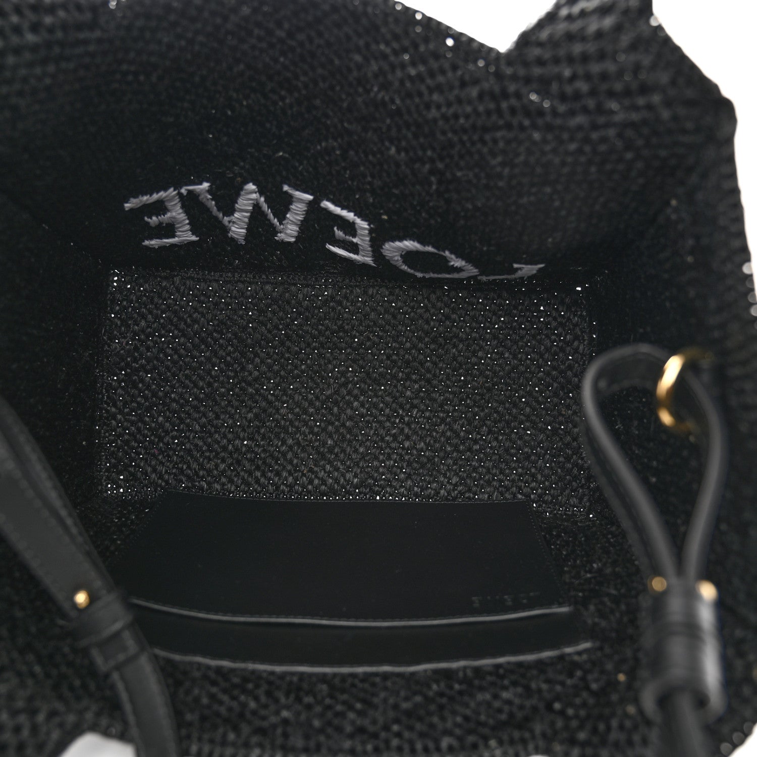 Loewe Raffia Medium Paula's Ibiza Logo Tote Black White 5 of 10