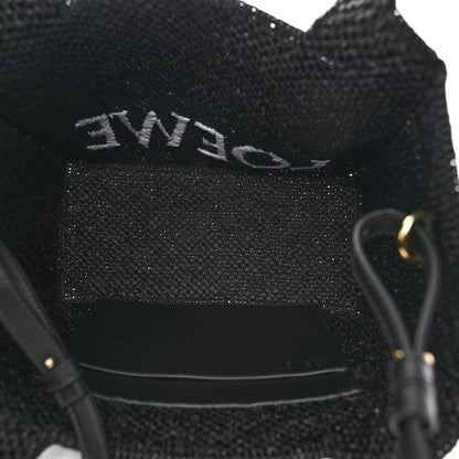 Loewe Raffia Medium Paula's Ibiza Logo Tote Black White 5 of 10