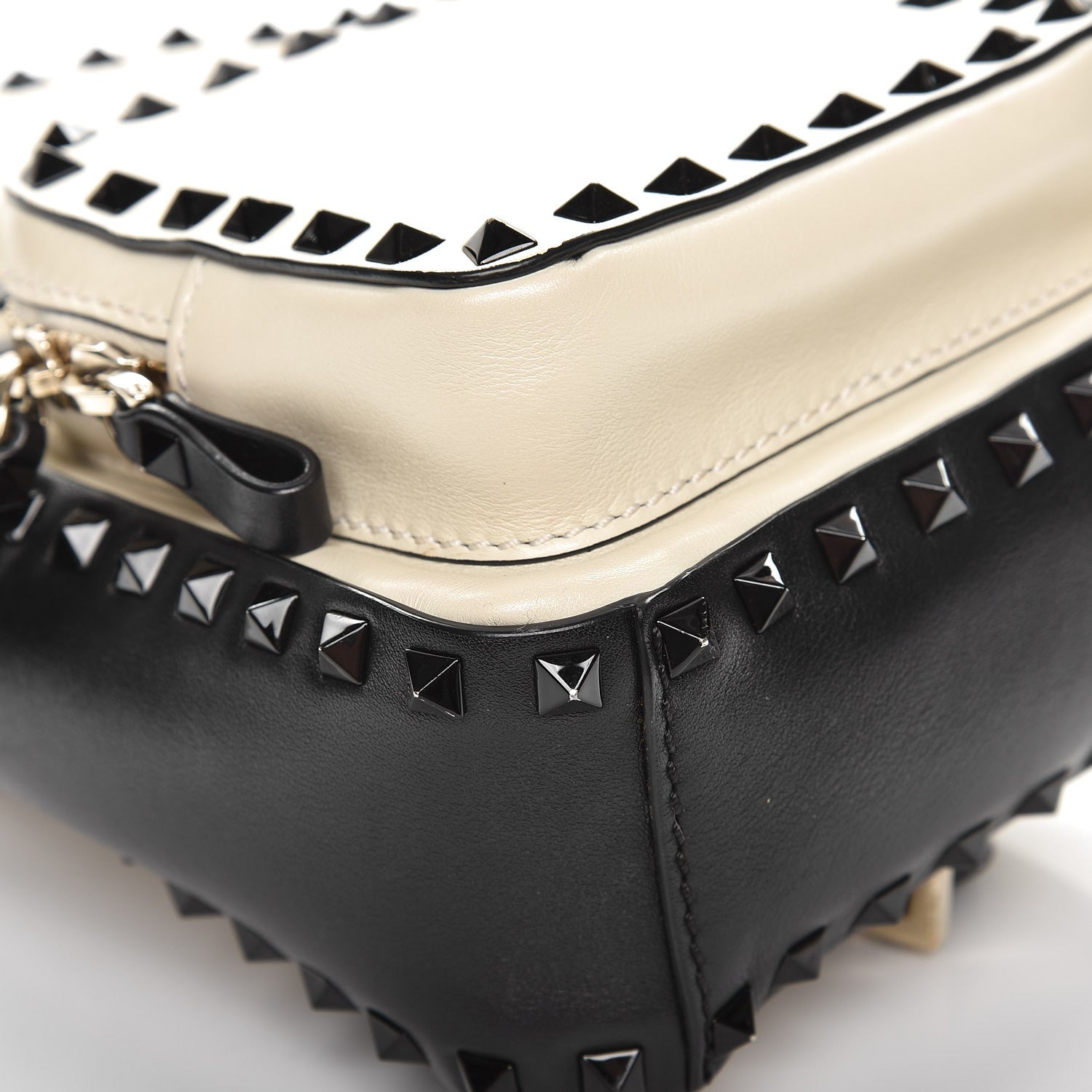 Valentino Garavani Calfskin Mini Rockstud Backpack Black Light Ivory 8 of 8