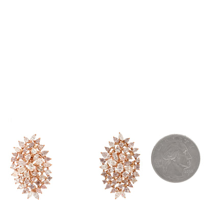 Parker & West by FASHIONPHILE 18K Rose Gold Pink Diamond Cluster Earrings 2 of 5