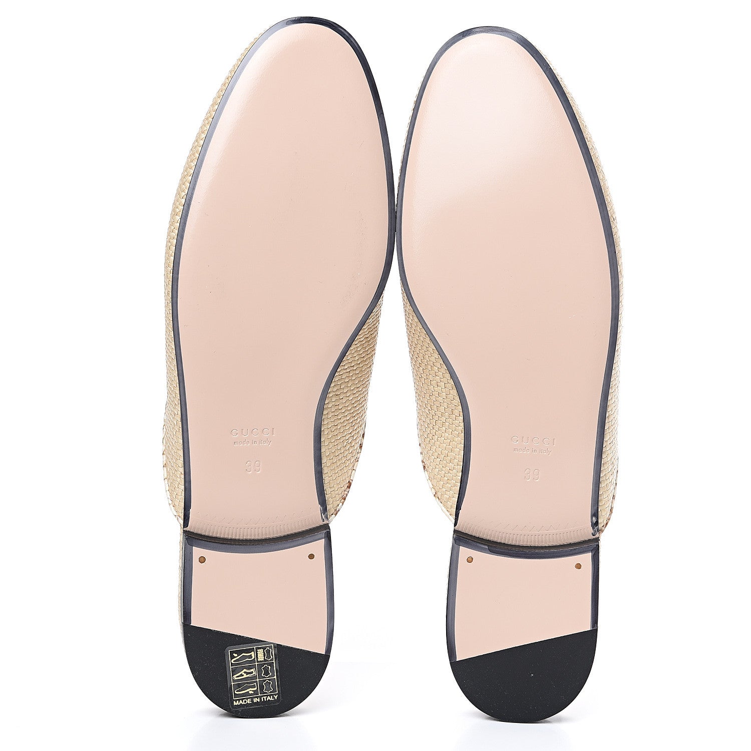 Gucci Straw Elaphe Womens Princetown Slippers 39 Natural Cream Brown 5 of 9