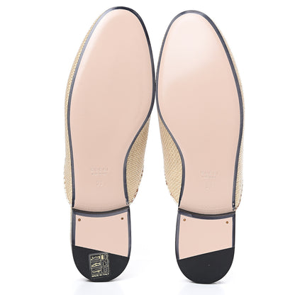 Gucci Straw Elaphe Womens Princetown Slippers 39 Natural Cream Brown 5 of 9