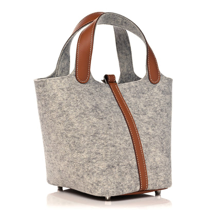 Hermes Feutre Swift Picotin Lock 18 PM Gris Clair Gold 3 of 10