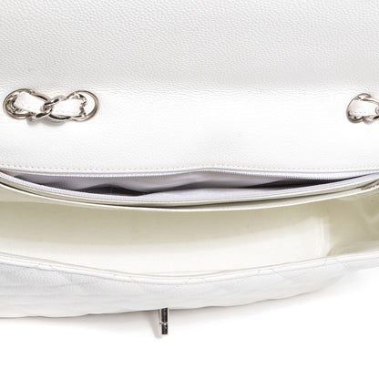 Chanel Caviar Jumbo Single Flap White 5 of 8