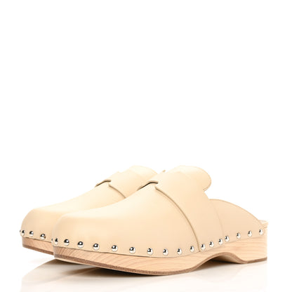 Hermes Calfskin Calya Mules 41 Hetre 3 of 8