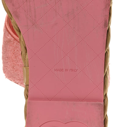 Chanel Terry Cloth Raffia CC Logo Thong Sandals 38.5 Pink 7 of 8