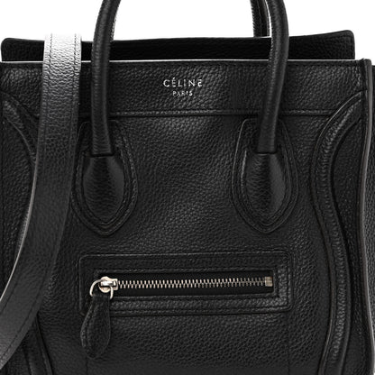 Celine Drummed Calfskin Nano Luggage Black 6 of 16
