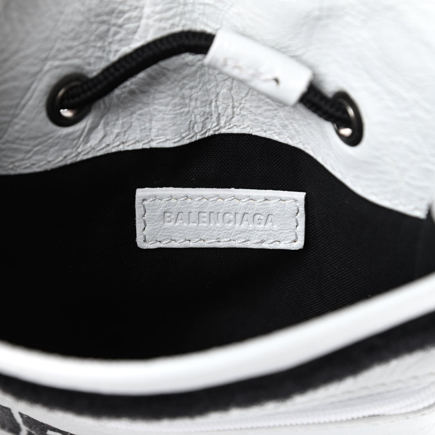 Agneau Arena Graffiti All Over Small Explorer Pouch with Strap White Multicolor