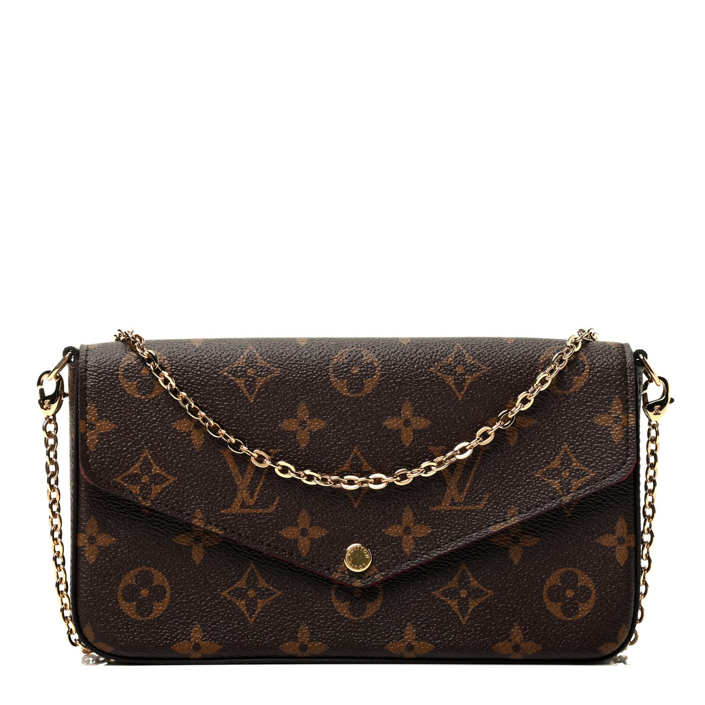 Monogram Pochette Felicie Chain Wallet Fuchsia
