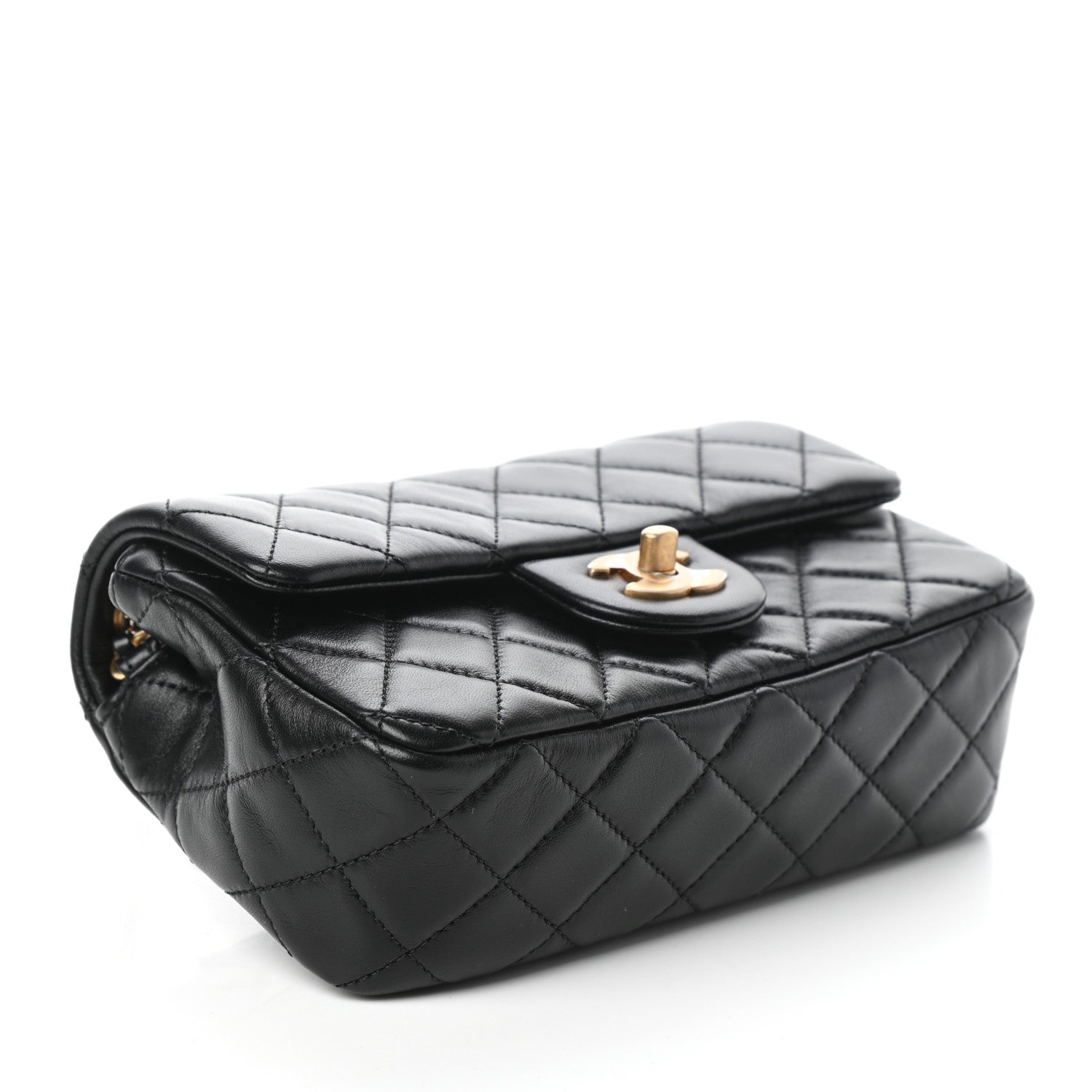 Chanel Lambskin Quilted Mini Rectangular Pearl Crush Flap Black 4 of 10