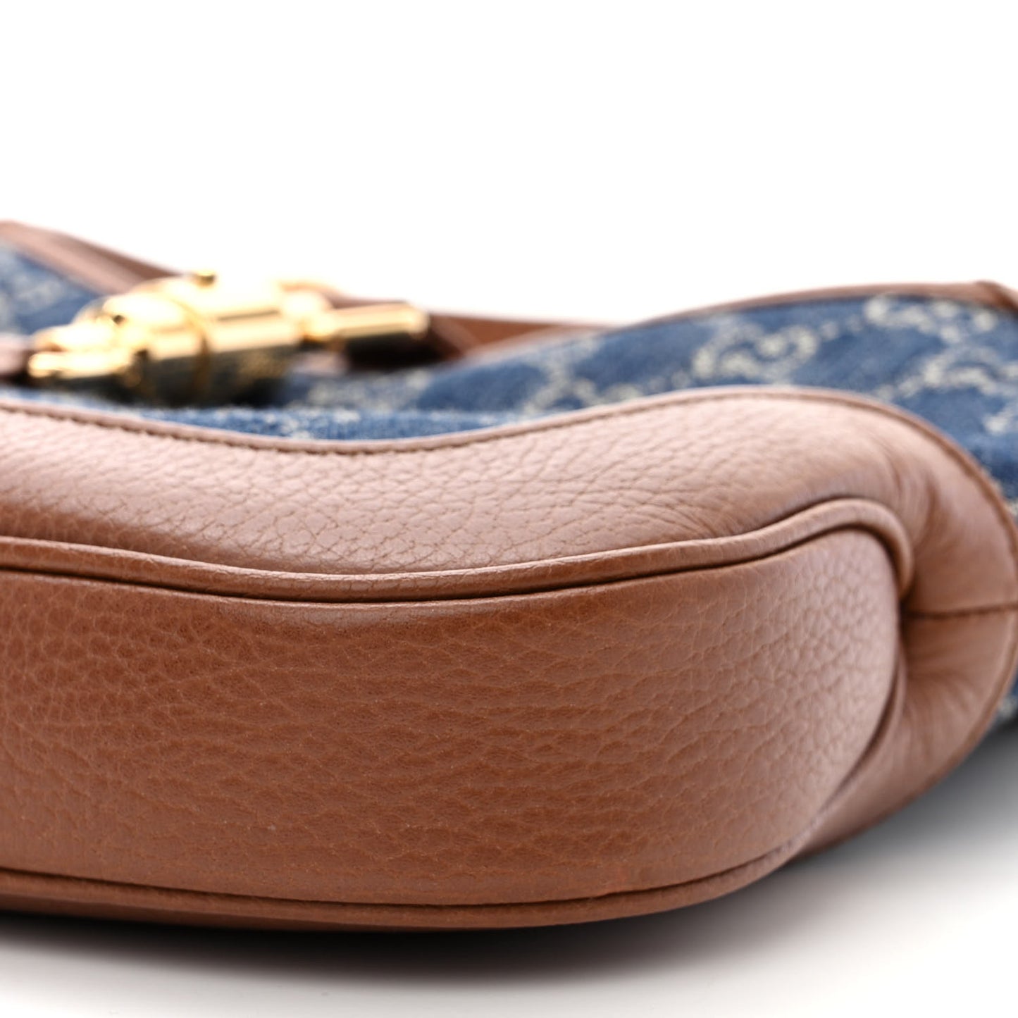 New Denim GG Monogram Calfskin Small Jackie 1961 Hobo Blue Tea Cuir