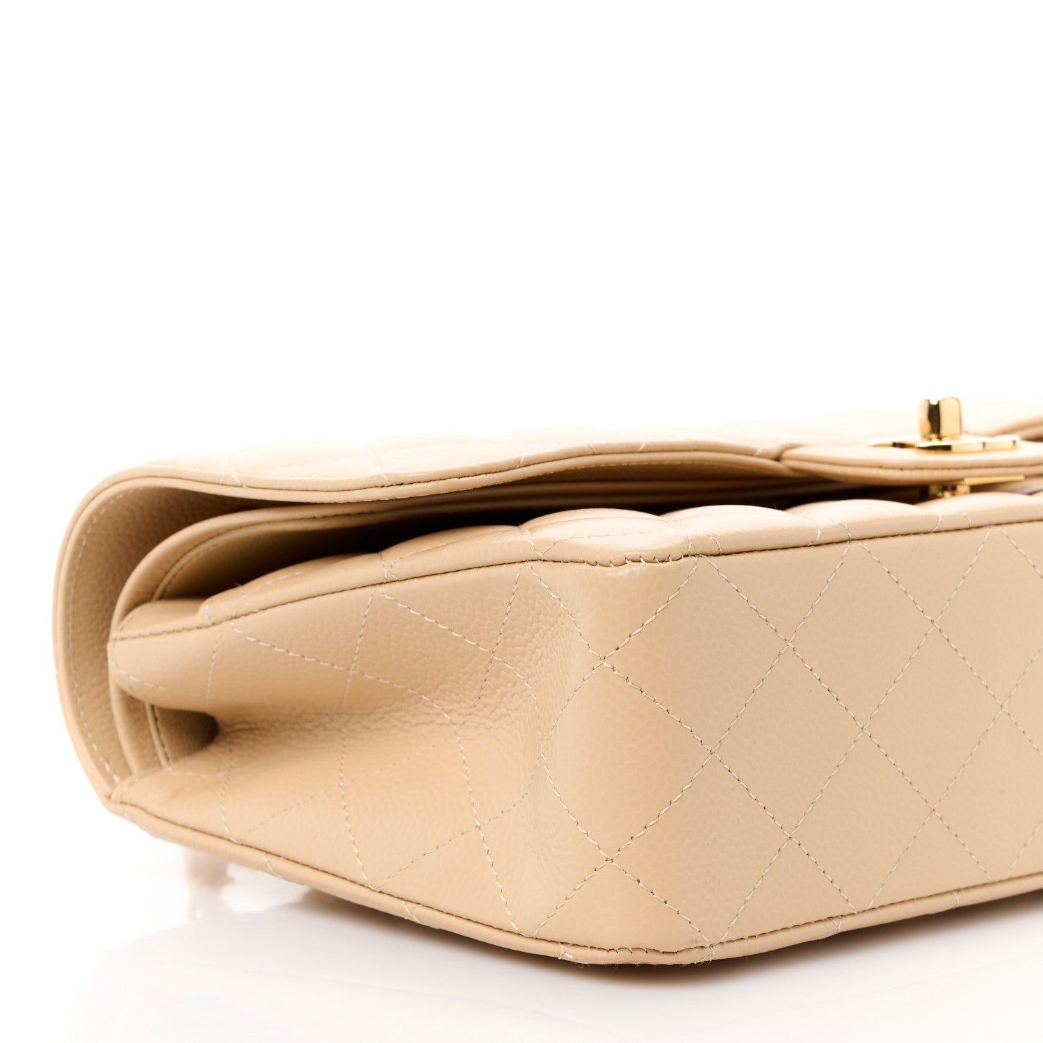 Chanel Caviar Quilted Medium Double Flap Beige 10 of 12