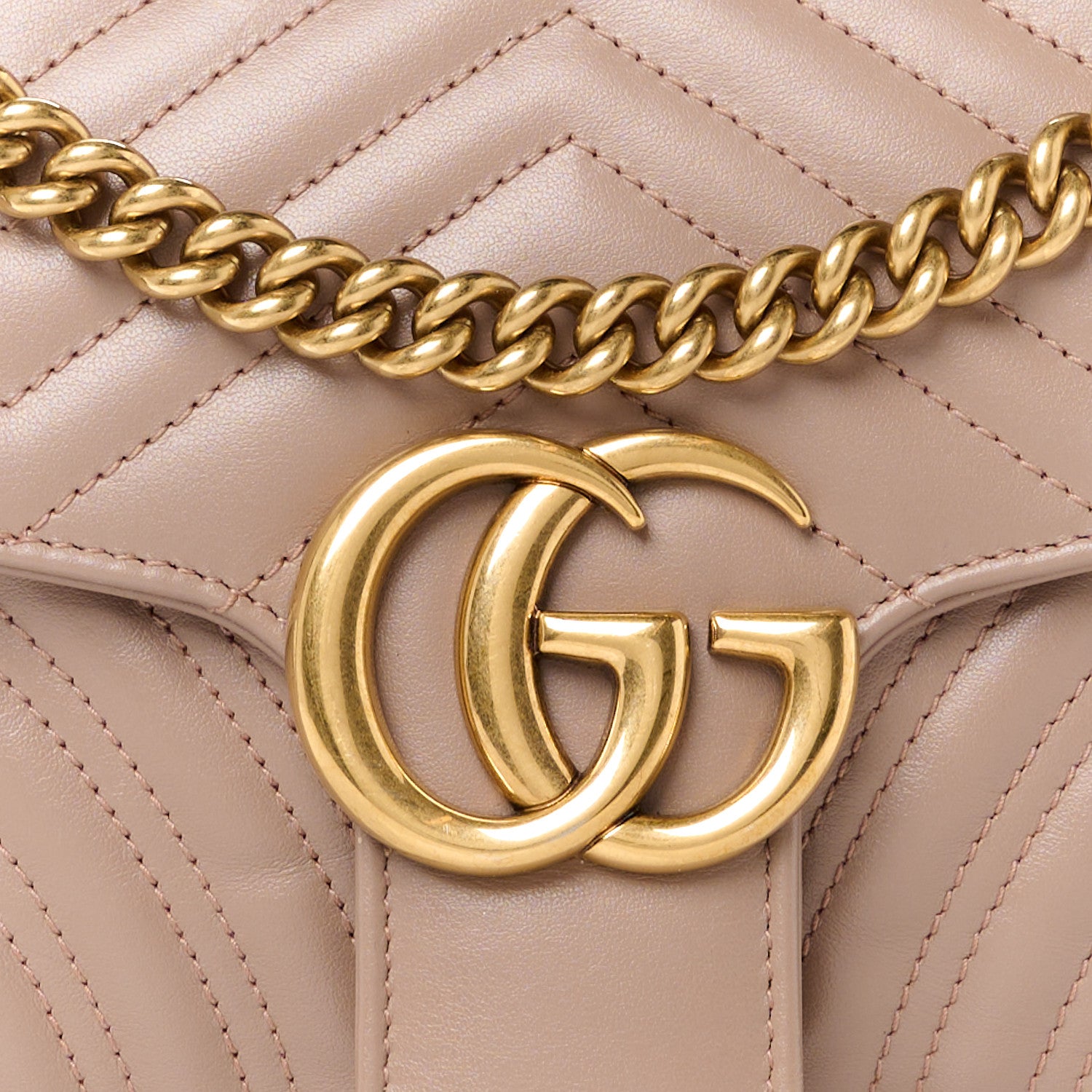 Gucci Calfskin Matelasse Small GG Marmont Shoulder Bag Porcelain Rose 9 of 12