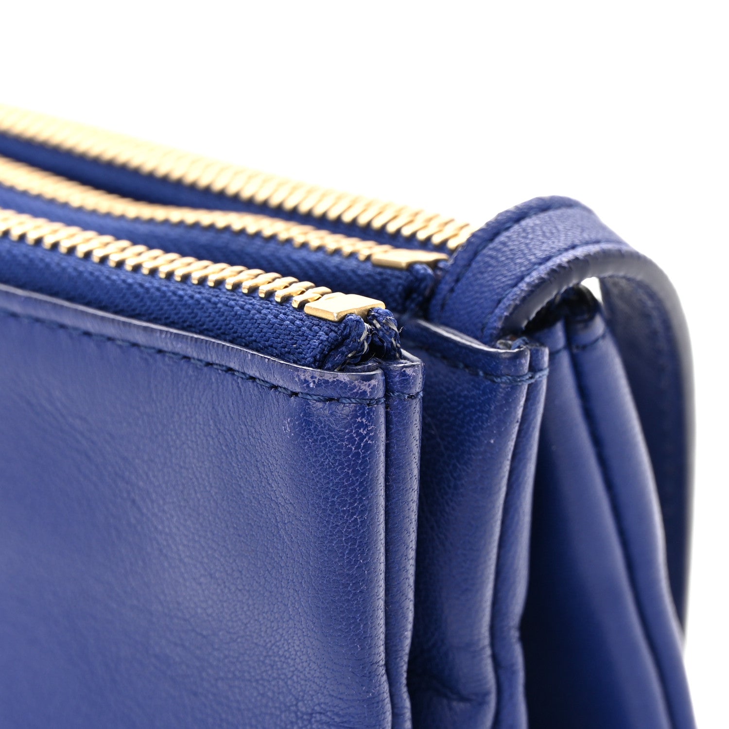 Celine Lambskin Small Trio Crossbody Bag Indigo 13 of 19