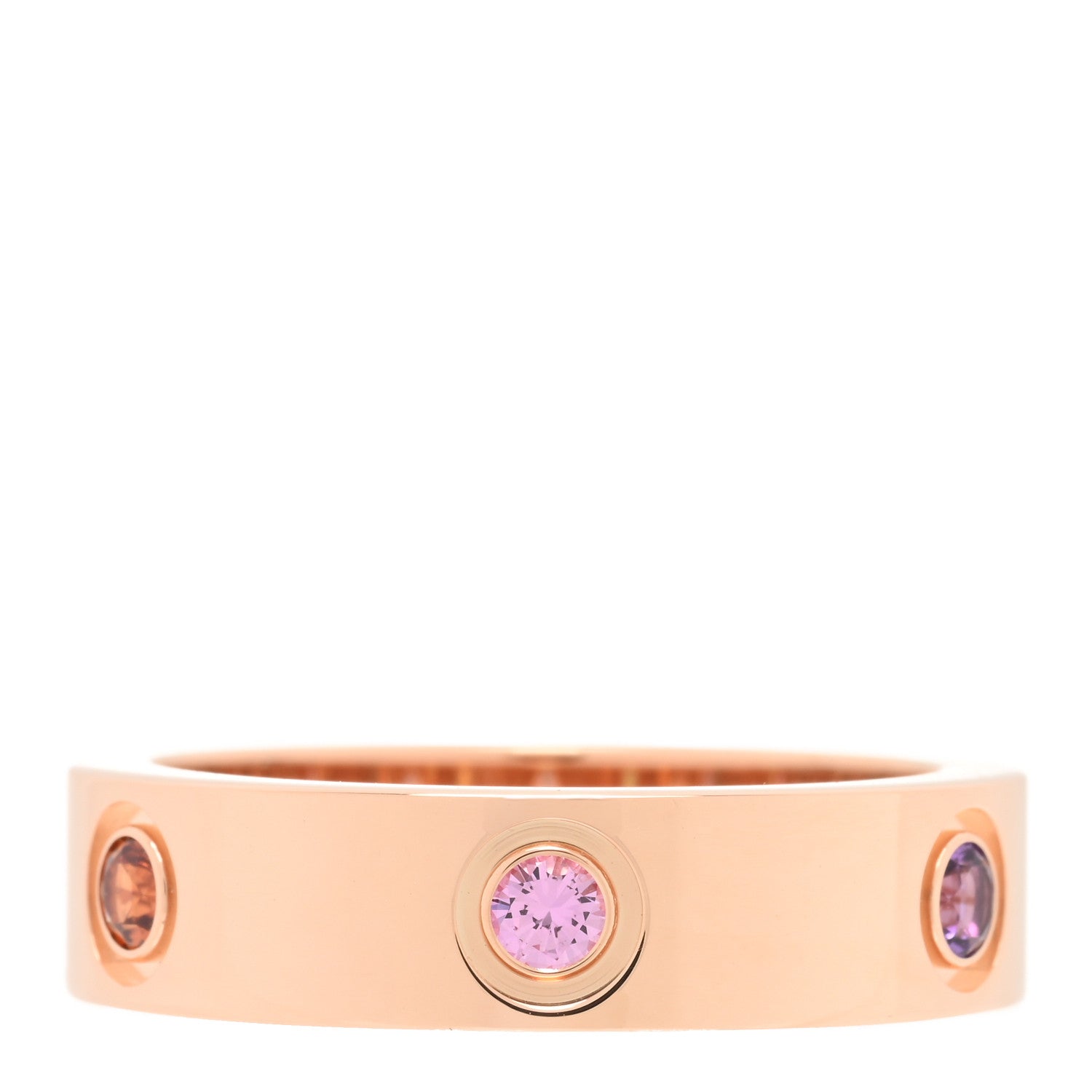 Cartier 18K Pink Gold Sapphire Garnet Amethyst 5.5mm LOVE Ring 57 8 3 of 5