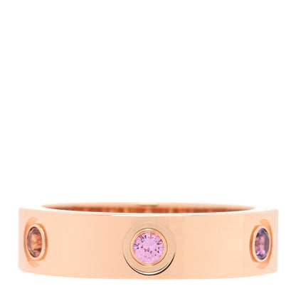 Cartier 18K Pink Gold Sapphire Garnet Amethyst 5.5mm LOVE Ring 57 8 3 of 5