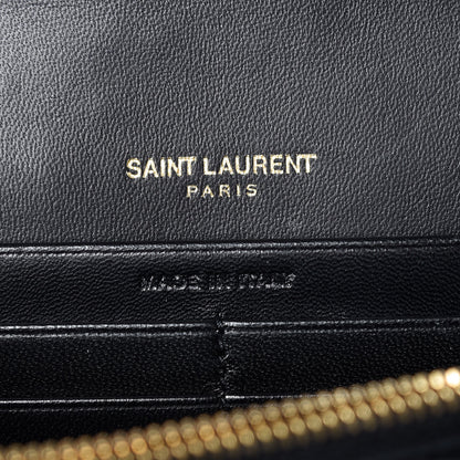 Saint Laurent Patent Matelasse Monogram Vicky Chain Bag Black 8 of 9