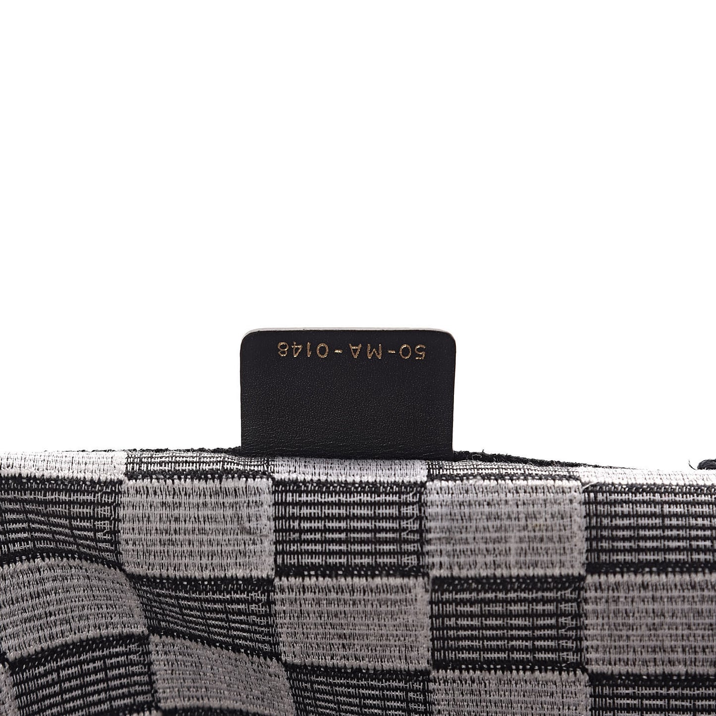 Canvas Embroidered Checkered Book Tote Black White