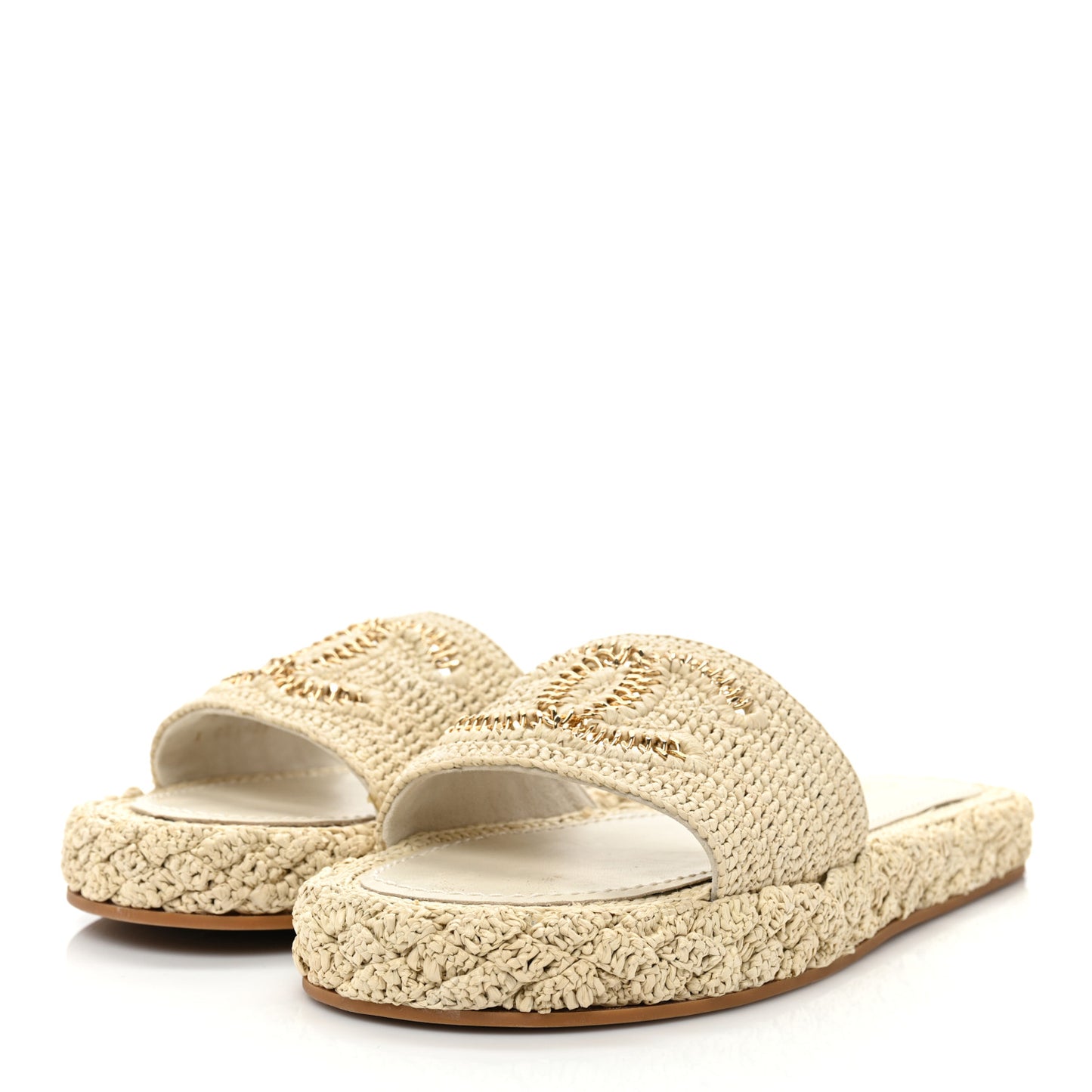Cord Braided CC Mules 41 Light Beige