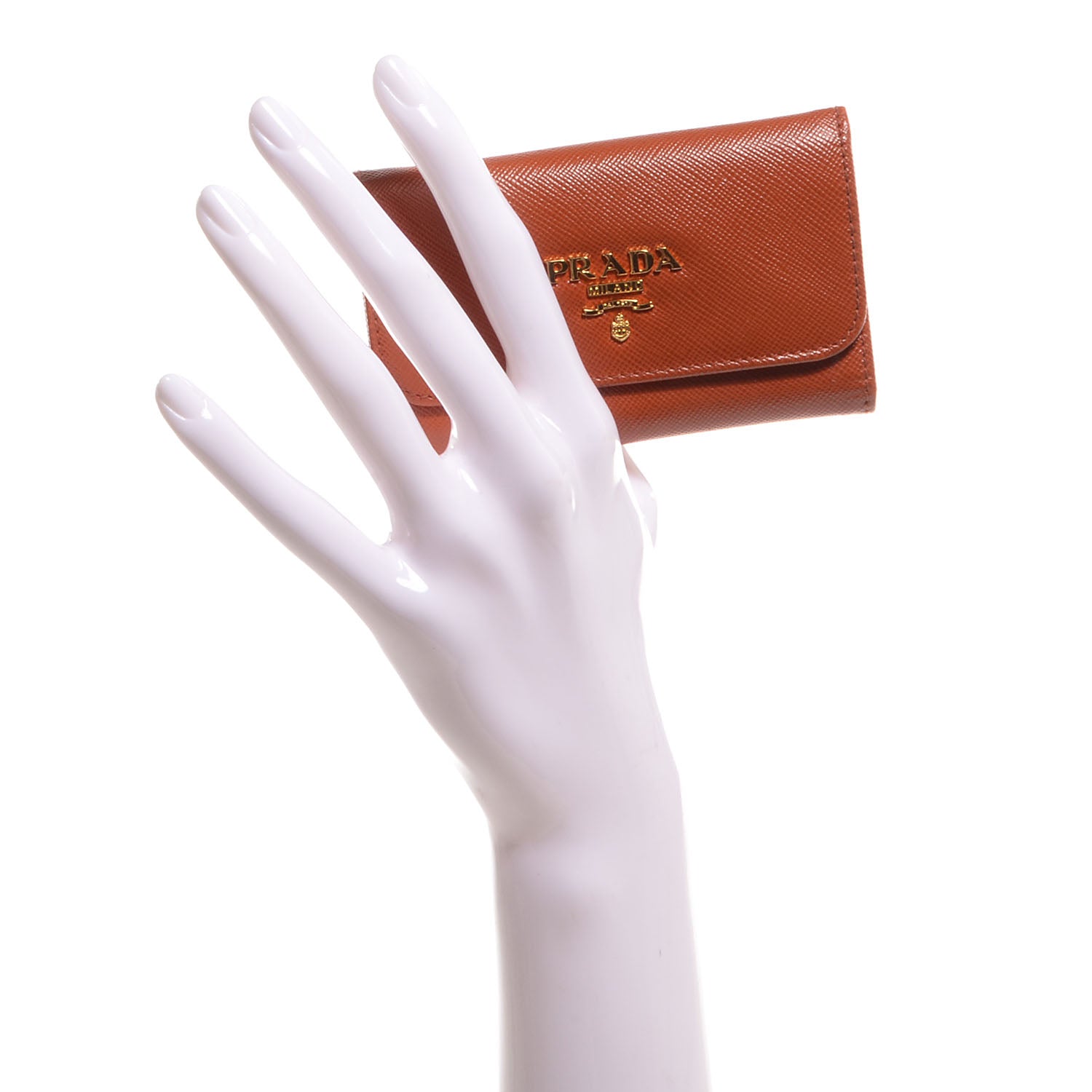 Prada Saffiano Metal 6 Key Holder Rame 2 of 8