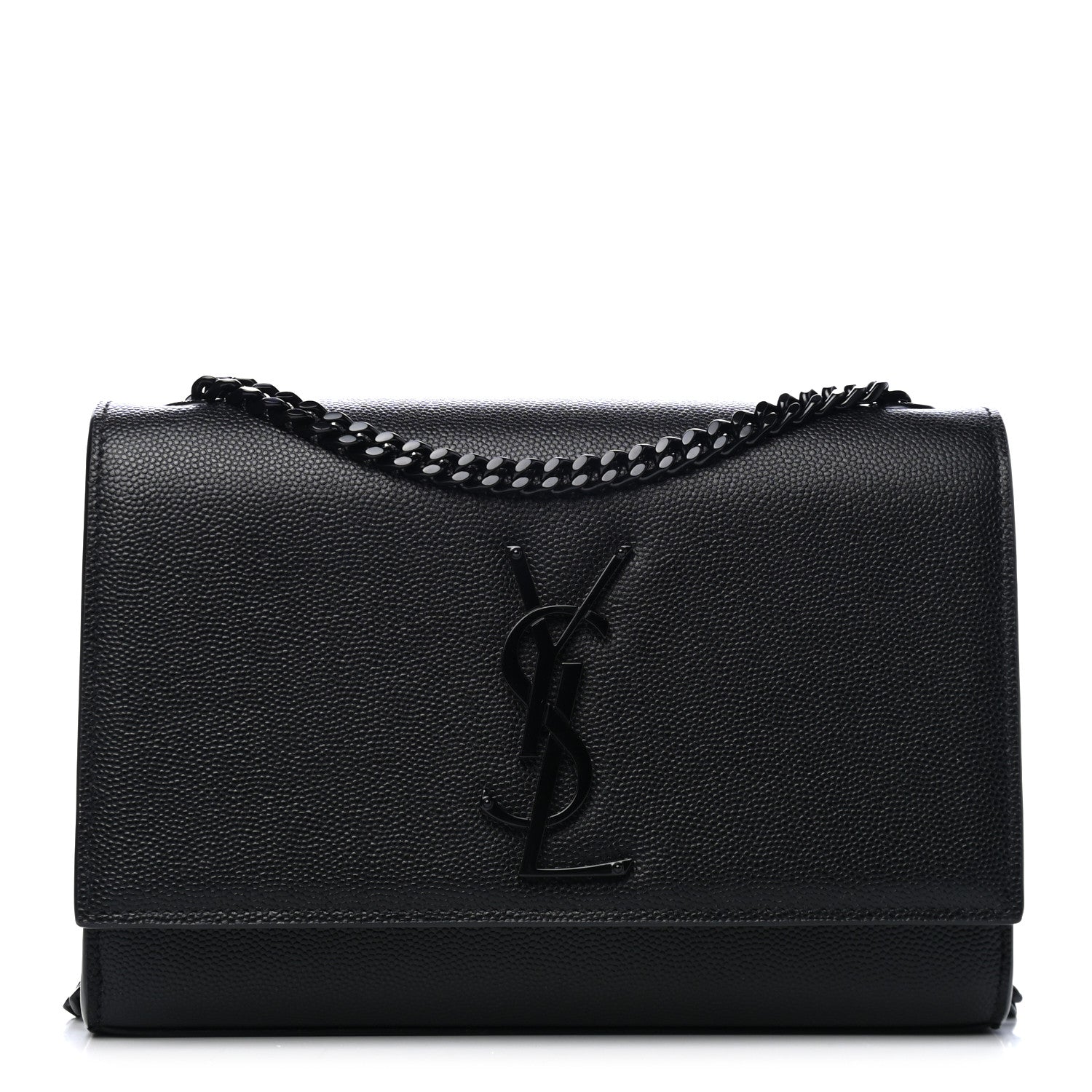 Saint Laurent Grain De Poudre Small Monogram Kate Satchel Black 1 of 13